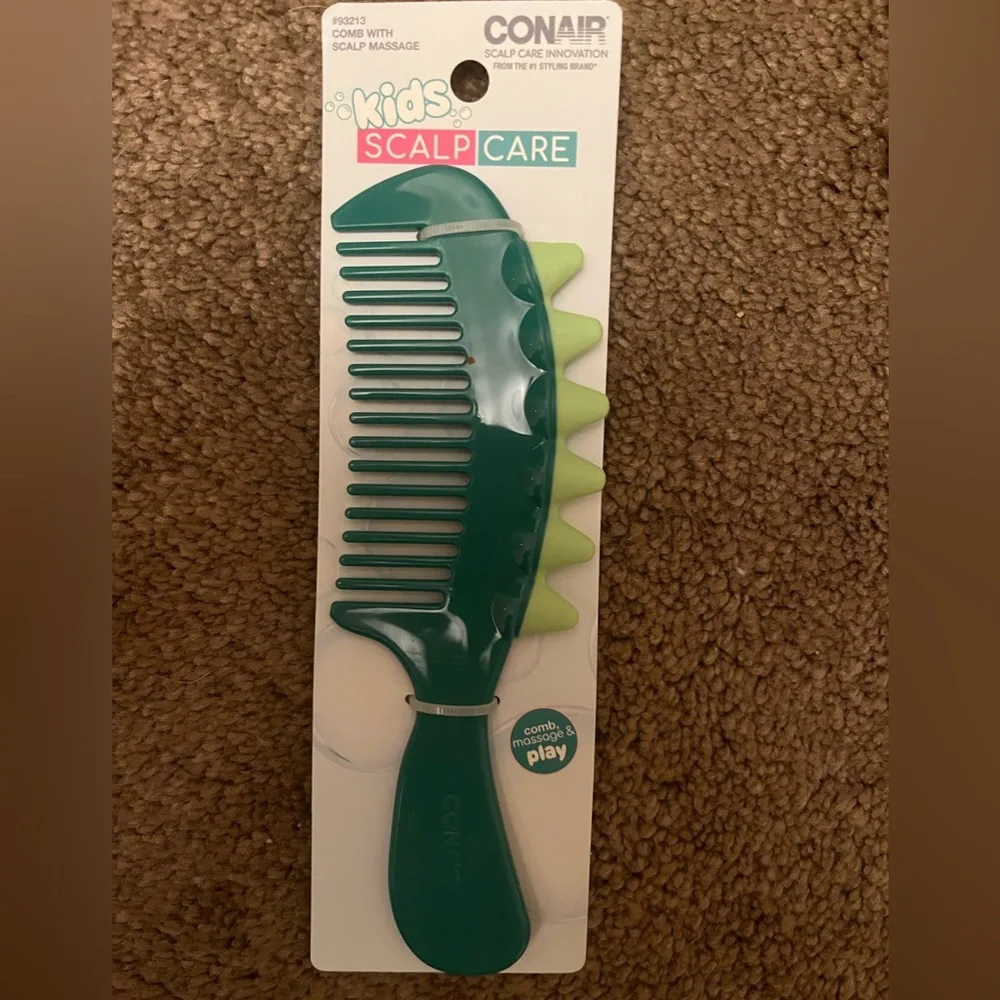 Conair Kids Green Comb w| Scales for Scalp Massage *BRAND NEW/ NEVER USED*